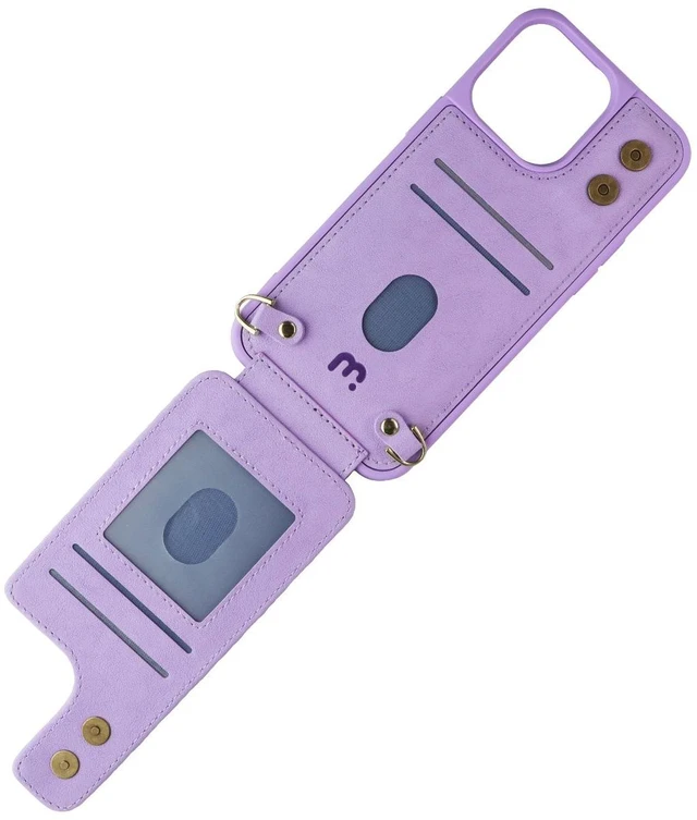 Alt view image 4 of 6 - MyBat Pro Clutch Series Crossbody Wallet Case for iPhone 15 Pro Max - Purple