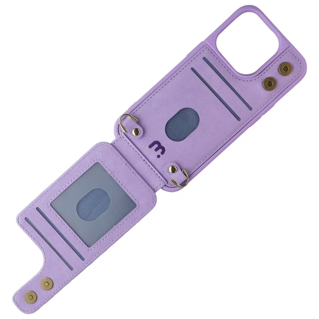 Alt view image 4 of 6 - MyBat Pro Clutch Crossbody Wallet Case for Apple iPhone 15 Pro - Purple