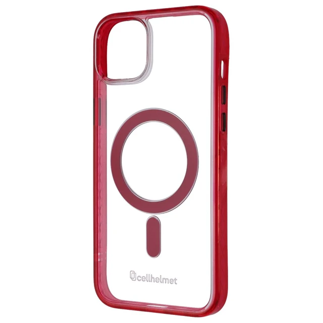 Main image of CellHelmet Magnitude MagSafe Case for Apple iPhone 14 Plus - Clear/Red