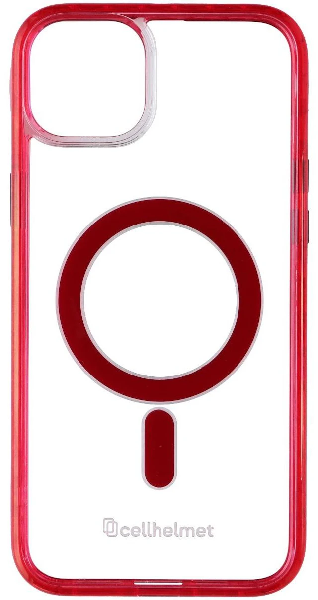 Alt view image 2 of 3 - CellHelmet Magnitude MagSafe Case for Apple iPhone 14 Plus - Clear/Red