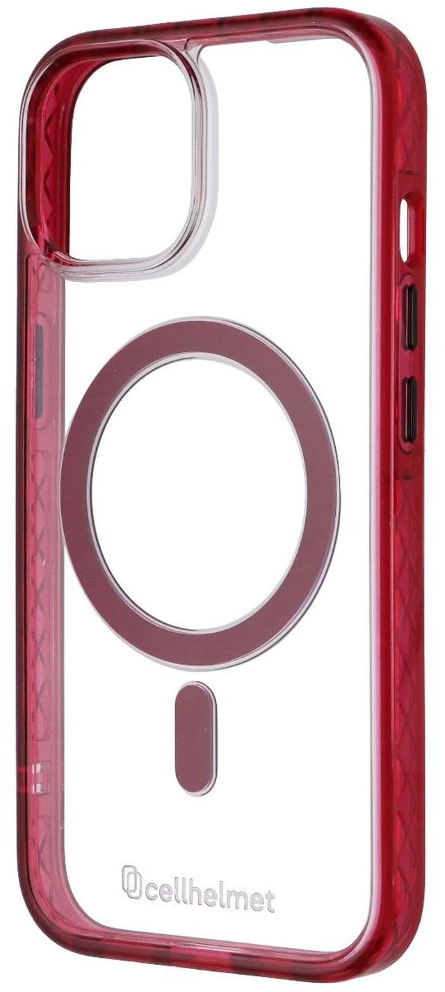 Main image of CellHelmet Magnitude MagSafe Case for Apple iPhone 15 - Clear/Red