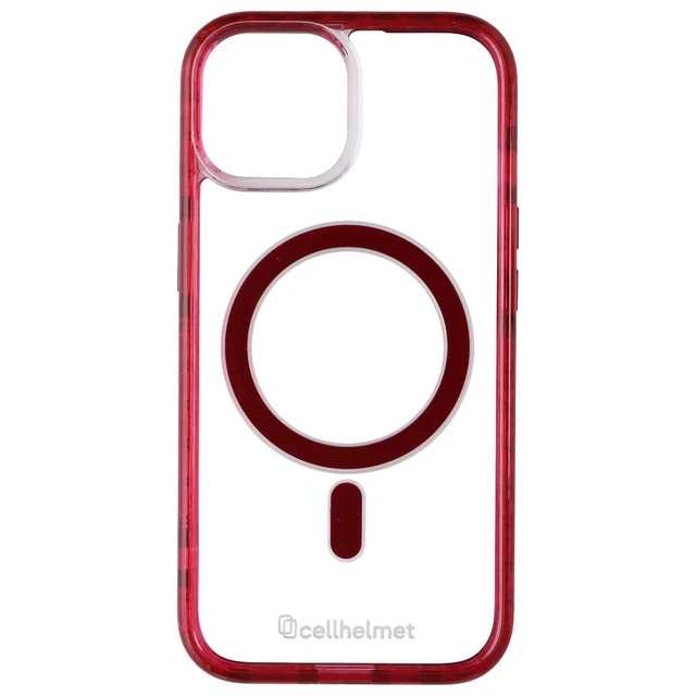 Alt view image 2 of 3 - CellHelmet Magnitude MagSafe Case for Apple iPhone 15 - Clear/Red