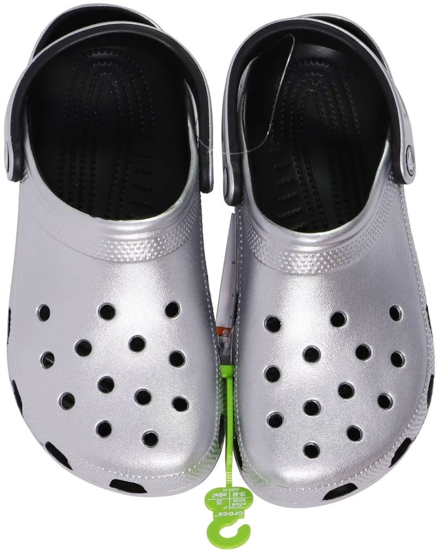 Main image of Crocs Unisex Classic Sparkly Clog - 7 Men/9 Women - Silver Metallic
