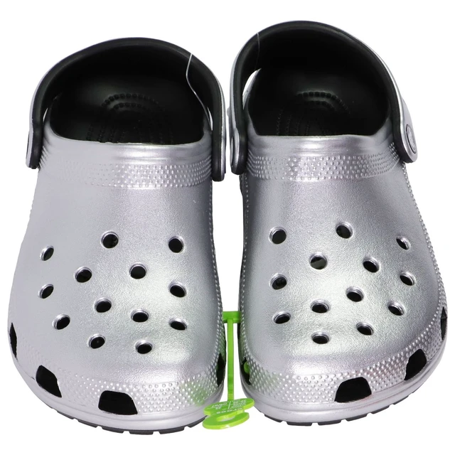 Alt view image 2 of 4 - Crocs Unisex Classic Sparkly Clog - 7 Men/9 Women - Silver Metallic