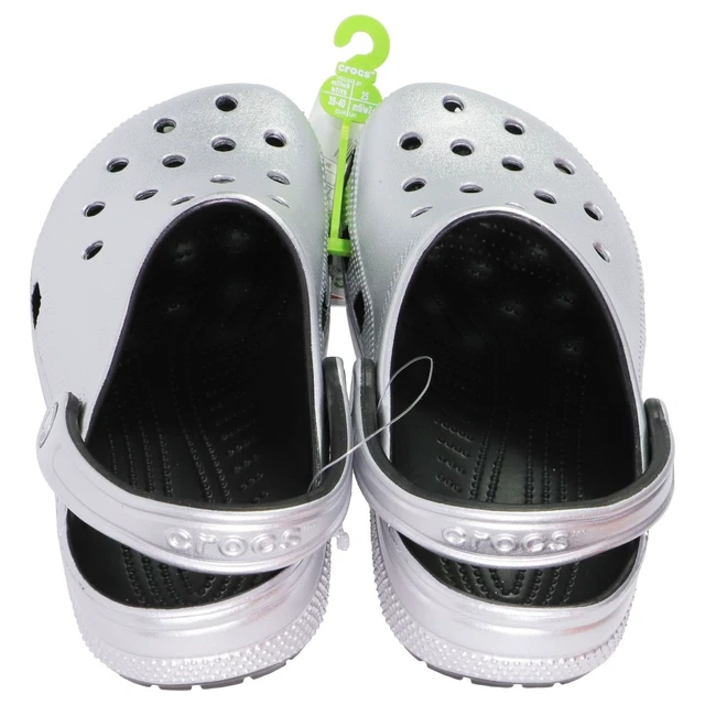 Alt view image 3 of 4 - Crocs Unisex Classic Sparkly Clog - 7 Men/9 Women - Silver Metallic