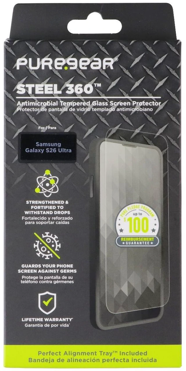 Main image of PureGear Steel 360 Tempered Glass Screen Protector for Samsung Galaxy S26 Ultra