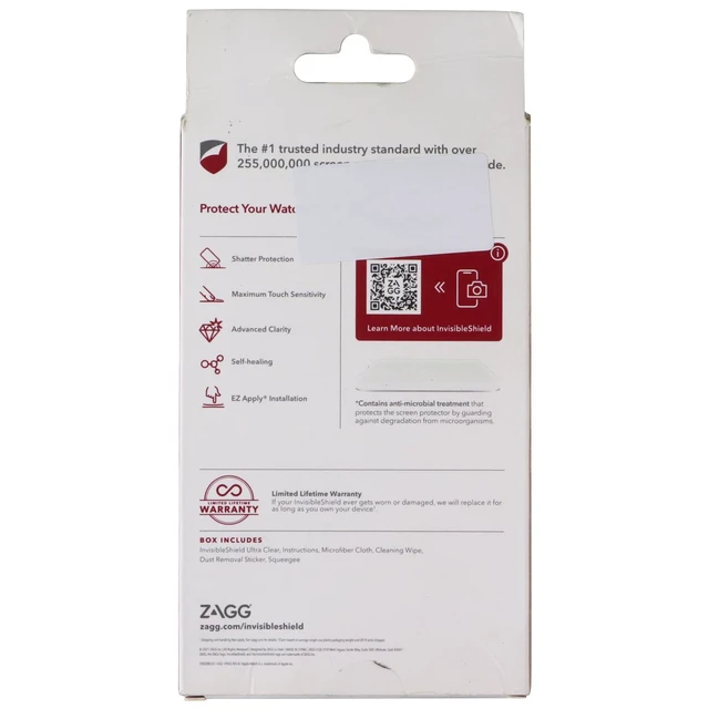 Alt view image 2 of 2 - ZAGG Ultra Clear Series Screen Protector for Apple Watch 2021 (44mm) & More