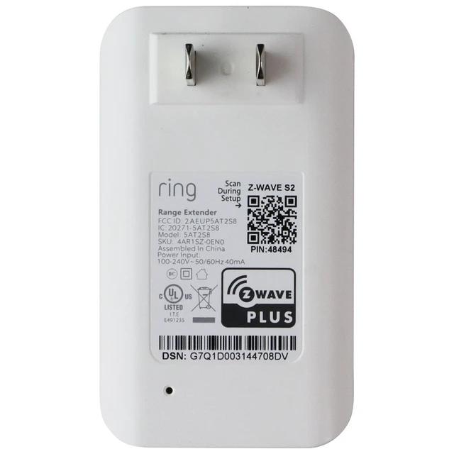 Alt view image 4 of 4 - Ring Alarm Z-Wave S2 Range Extender - White (5AT2S8)
