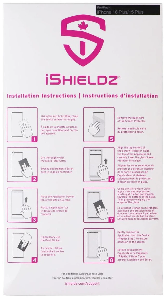 Main image of iShieldz Glass (Single) Screen Protector for Apple iPhone 16 Plus/15 Plus
