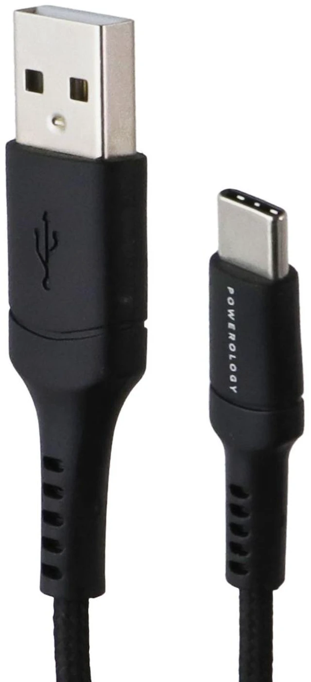 Main image of Powerology (1.2M) Braided USB-A to USB-C Cable - Black