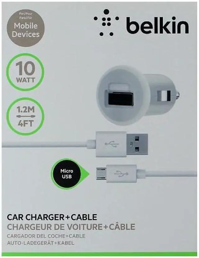 Alt view image 3 of 4 - BELKIN F8M700bt04-WHT White Micro Car Charger