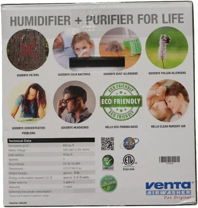 Alt view image 5 of 11 - Venta LW45 Airwasher 2-in-1 Humidifier and Air Purifier, White