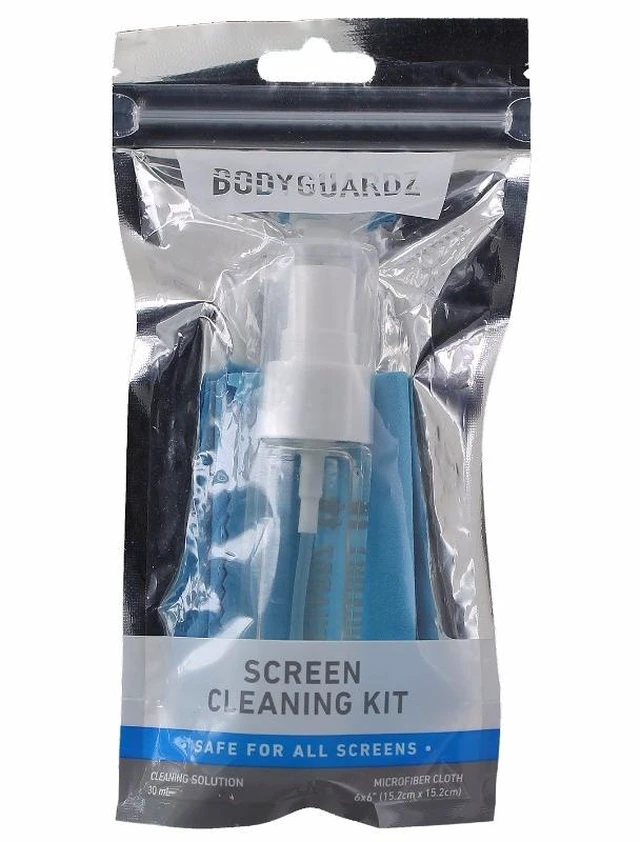 Main image of BodyGuardz Screen Cleaning Kit - Cloth and Solution for Monitors, TVs, Phones