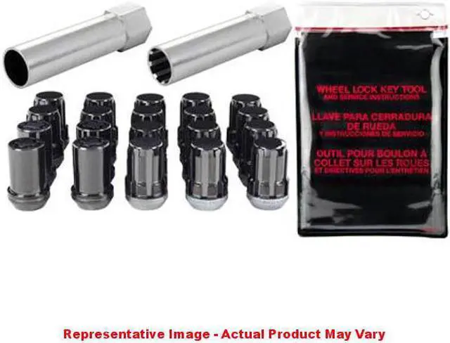 Alt view image 4 of 12 - McGard 65557BK Chrome/Black SplineDrive 5 Lug Wheel Install Kit (M12 x 1.5)