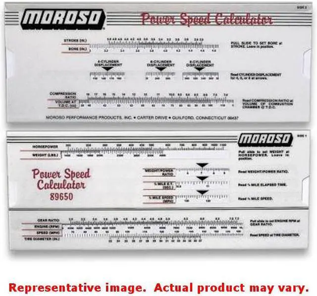 Alt view image 3 of 9 - Moroso Performance Power Speed Calculator