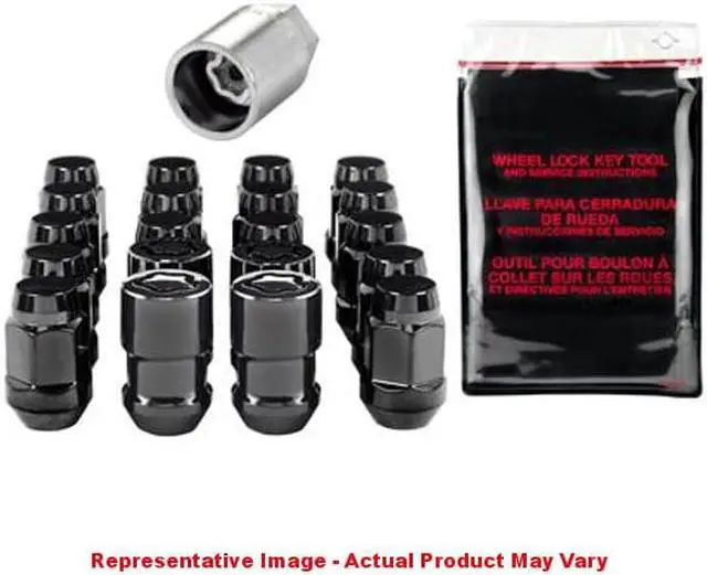 Alt view image 4 of 16 - McGard 84538 Chrome/Black Bulge Style Cone Seat Install Kit; 5 Lug (M12 x 1.5)