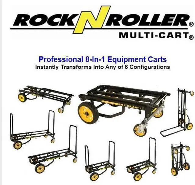 Alt view image 2 of 8 - Rock N' Roller Multi Cart R6RT Mini Dolly 500 lb Capacity Hand Truck w/ R Trac