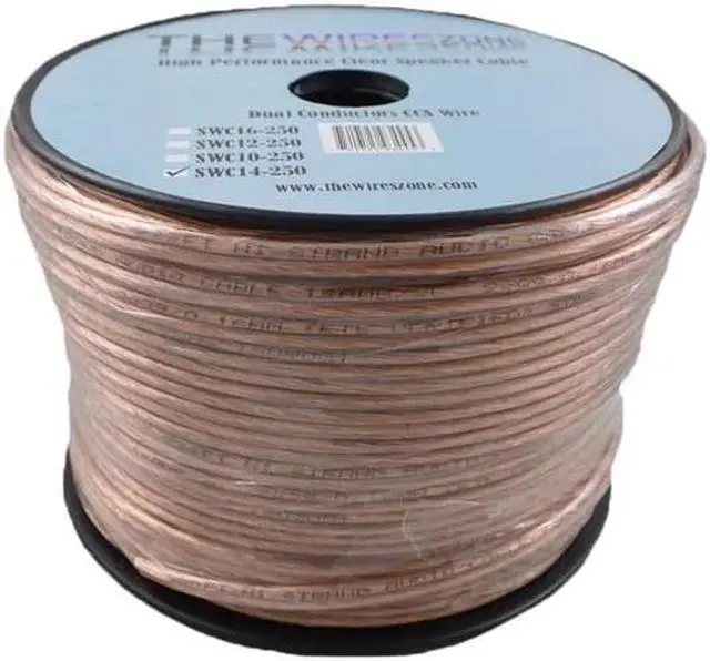 Alt view image 5 of 6 - Car Home Audio Speaker Wire Transparent Clear Cable 14AWG 250ft 14/2 Gauge