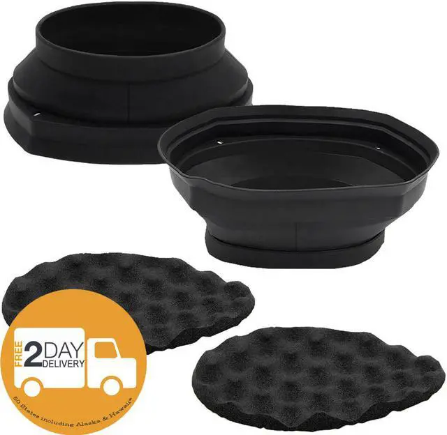 Alt view image 5 of 5 - Install Bay IBSBF69 Universal 6x9" Speaker Baffle Kit Pair Silicone Bass Reflex