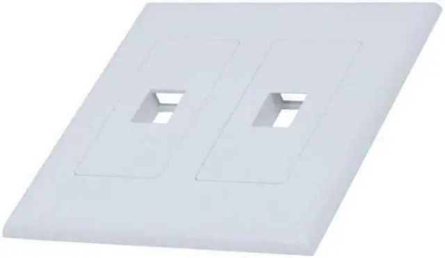 Alt view image 4 of 4 - White 2-Gang Screwless Decora Wall Plate Cover with 1-Port Keystone Jack Insert