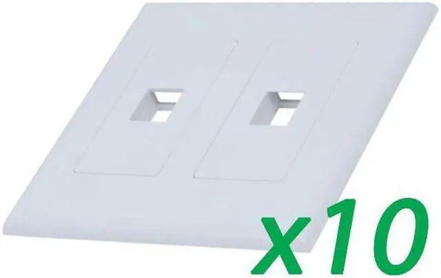 Alt view image 5 of 5 - 10X White 1-Gang Screwles Decora Wall Plate Cover w/ 1-Port Keystone Jack Insert