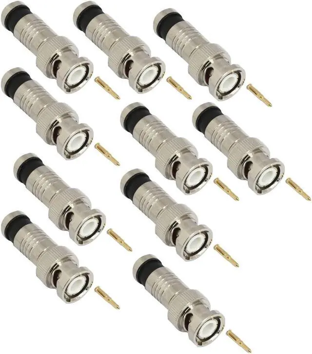 Alt view image 5 of 5 - Premium Adapter BNC Compression Connector for CCTV Camera RG6 Coax Cables 10/pk