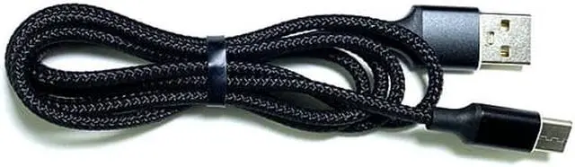Alt view image 2 of 3 - Soft Nylon Braided USB Type-C to USB-A Male USB Charger Cables - 3 Feet, Black