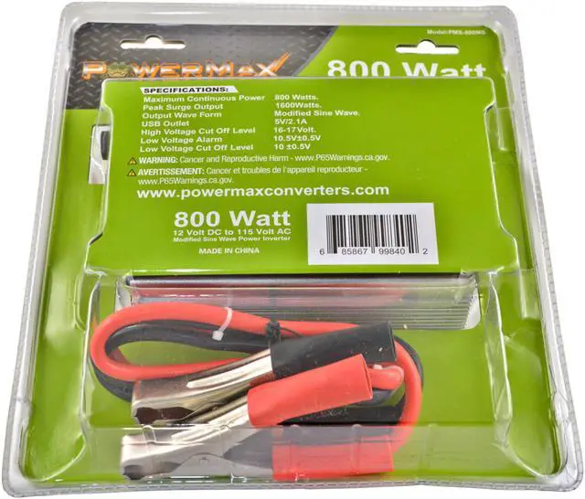 Alt view image 3 of 3 - 800W Power Inverter DC 12V to 110V AC Modified Sine Wave 2 Outlets Car Inverter with 2.1A USB Port