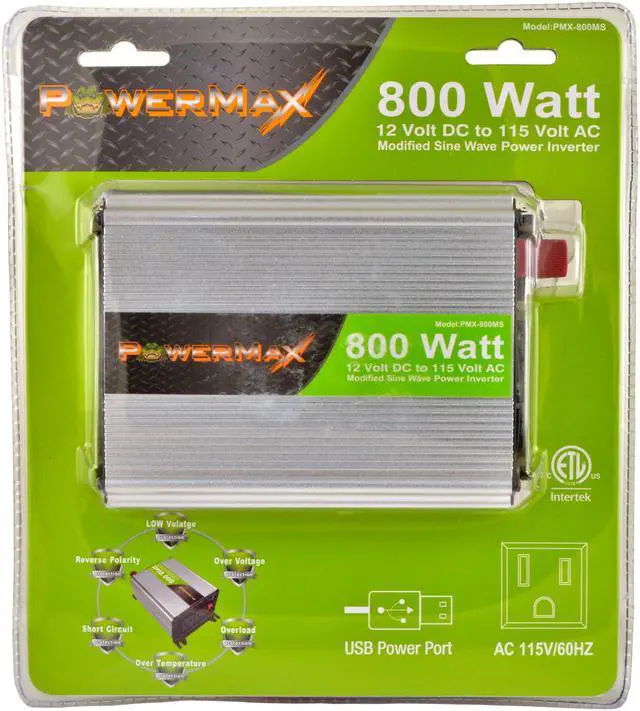 Alt view image 2 of 3 - 800W Power Inverter DC 12V to 110V AC Modified Sine Wave 2 Outlets Car Inverter with 2.1A USB Port