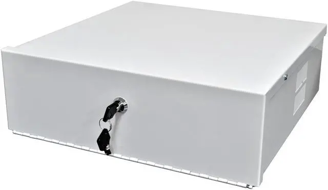 Alt view image 2 of 5 - Heavy Duty 15" x 15" x 5" DVR Security Lock Box with Fan for CCTV Systems, White