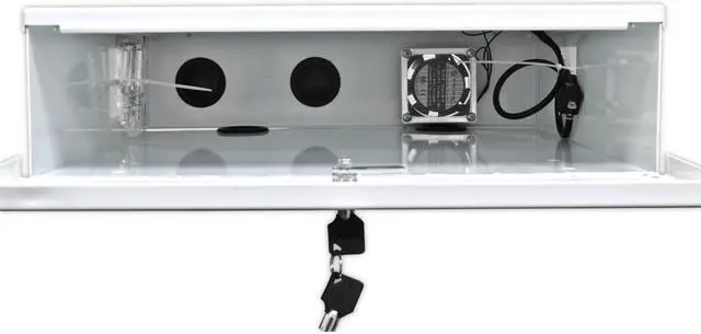 Alt view image 4 of 6 - Heavy Duty 18" x 18" x 5" DVR Security Lock Box with Fan for CCTV Systems, White