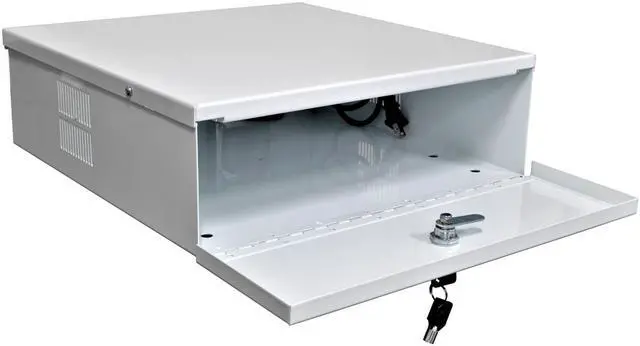 Main image of Heavy Duty 15" x 15" x 5" DVR Security Lock Box with Fan for CCTV Systems, White