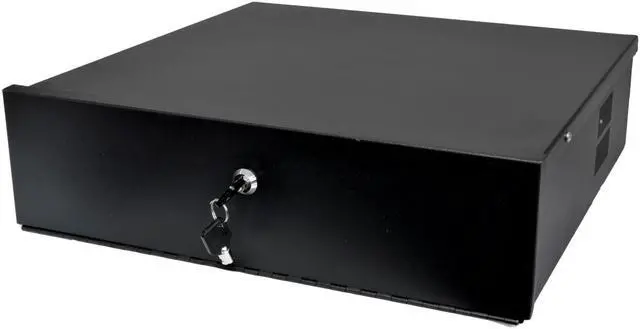 Alt view image 2 of 6 - Heavy Duty 18" x 18" x 5" DVR Security Lock Box with Fan for CCTV Systems, Black