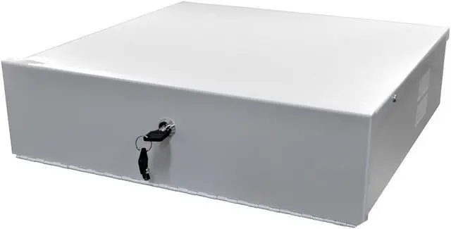 Alt view image 2 of 6 - Heavy Duty 18" x 18" x 5" DVR Security Lock Box with Fan for CCTV Systems, White