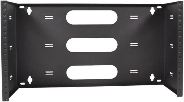 Alt view image 2 of 10 - 6U 19-Inch Hinged Steel Wall Mount Bracket Swing Out Patch Panel 6" Depth