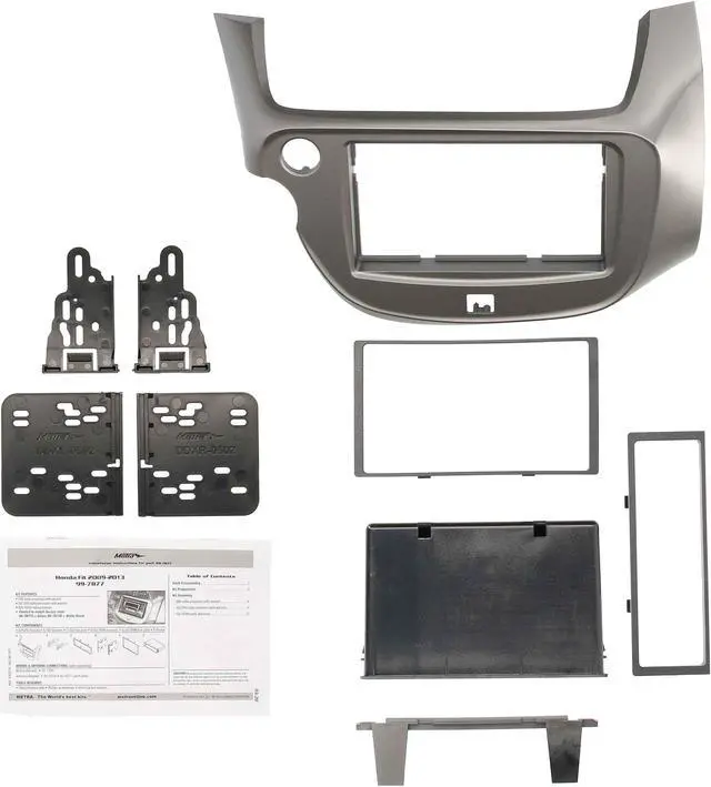 Alt view image 9 of 11 - Metra 99-7877S Single or Double DIN Installation Dash Kit for 2009-up Honda Fit