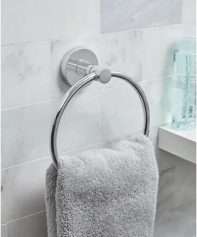Alt view image 2 of 5 - Better Homes & Gardens Prescott Towel Ring, Polished Chrome