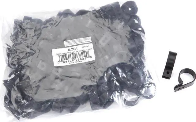 Alt view image 3 of 3 - METRA Cable Clamps Black 1 Inch Package of 100