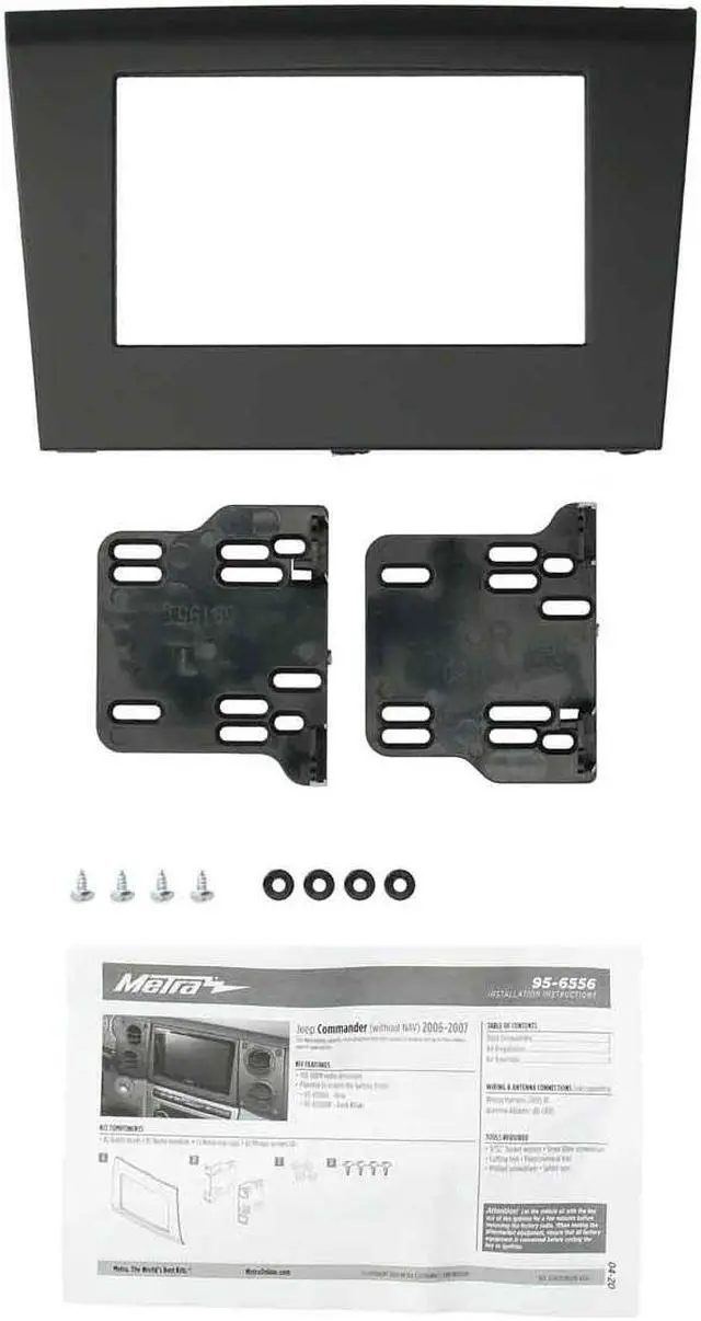 Alt view image 6 of 7 - Metra 95-6556G Double DIN Dash Kit For Select 2006-2007 Jeep Commander Vehicles- Gray