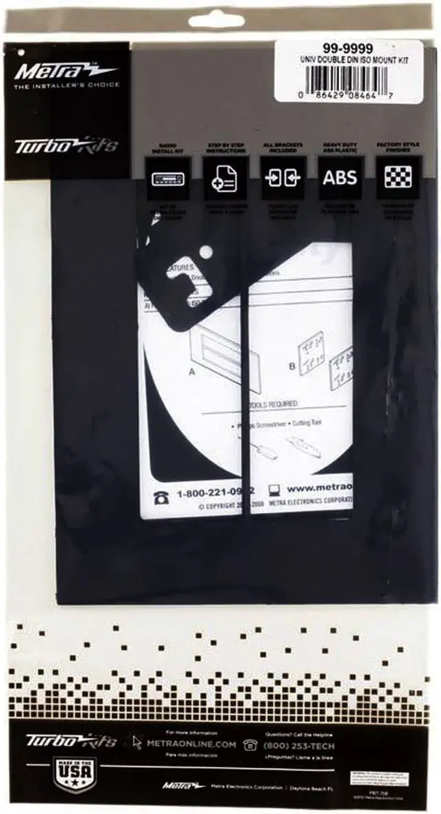 Alt view image 4 of 4 - METRA 99-9999 UNIVERSAL ISO TRIM RING DOUBLE-DIN RADIO INSTALLATION KIT - 999999