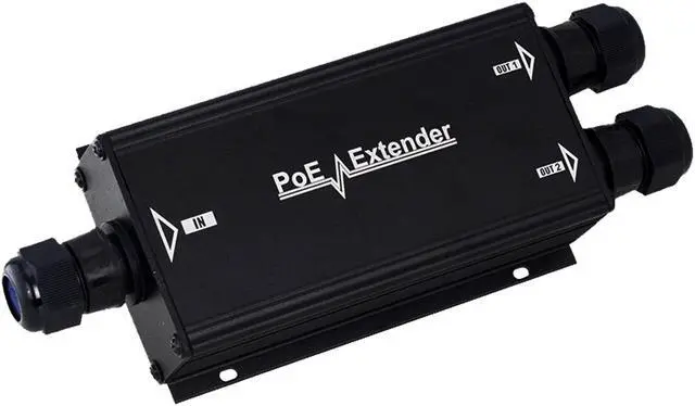 Alt view image 2 of 4 - POE-EX2003-2WP-60W 2 Ports Outdoor Waterproof Gigabit 60W PoE Aluminum Case Extender