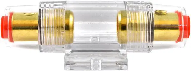 Alt view image 2 of 7 - Gold Plated Universal 4 or 8 Gauge Input/Output Inline AGU Fuse Holder with 80 Amp AGU Fuse