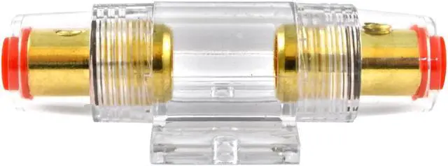 Alt view image 2 of 7 - Gold Plated Universal 4 or 8 Gauge Input/Output Inline AGU Fuse Holder with 100 Amp AGU Fuse