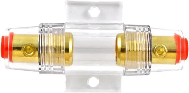 Alt view image 3 of 7 - Gold Plated Universal 4 or 8 Gauge Input/Output Inline AGU Fuse Holder with 80 Amp AGU Fuse