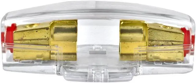Alt view image 2 of 7 - Gold Plated Universal 4 or 8 Gauge Input/Output Inline AGU Fuse Holder with 100 Amp AGU Fuse