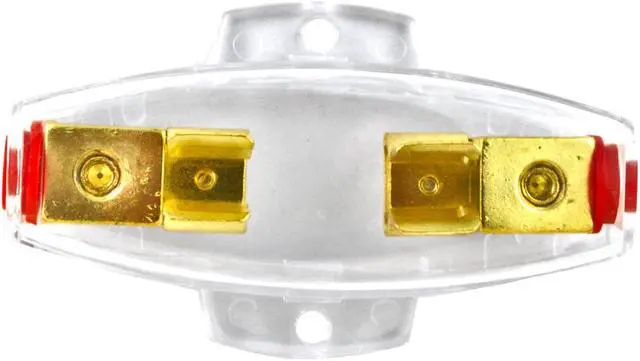 Alt view image 3 of 7 - Gold Plated Universal 4 or 8 Gauge Input/Output Inline AGU Fuse Holder with 30 Amp AGU Fuse