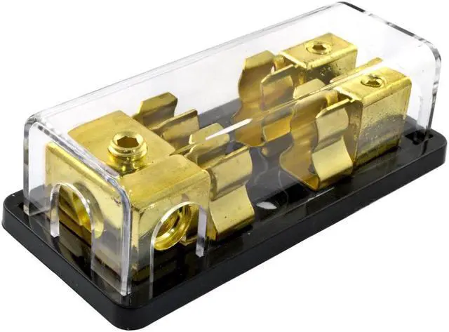 Alt view image 4 of 7 - Gold Plated Dual AGU Fuse Holder 4/8 Gauge Power or Ground with Pack of 5 120 Amp Fuse