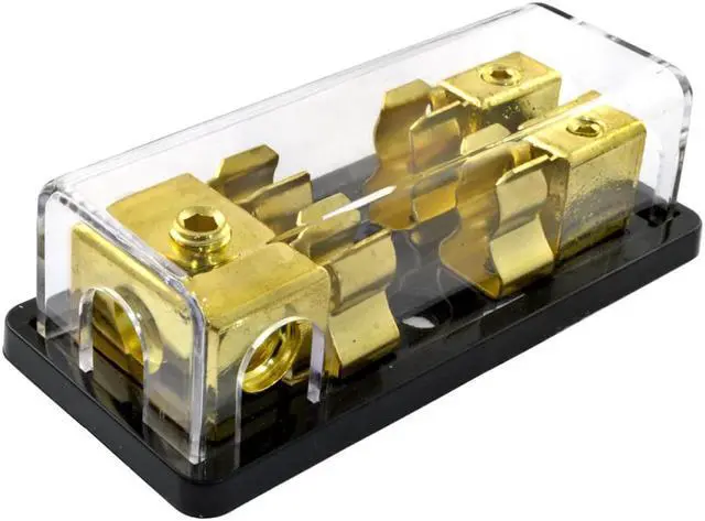 Alt view image 4 of 7 - Gold Plated Dual AGU Fuse Holder 4/8 Gauge Power or Ground with Pack of 5 30 Amp Fuse