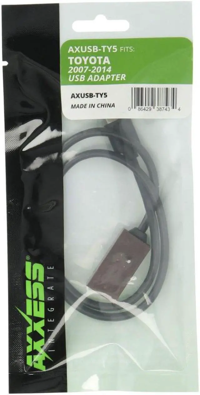 Alt view image 2 of 4 - Axxess AXUSB-TY5 5 Pin 12" Long USB Adaptor for Select 2012-Up Toyota Vehicles- Black