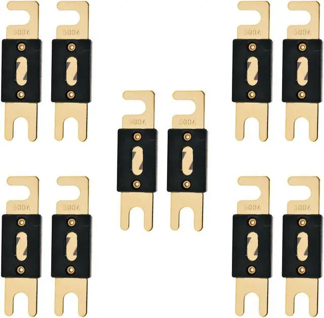 Main image of The Wires Zone High-Quality Gold Plated 500A Amp ANL Fuse (10 Pack)